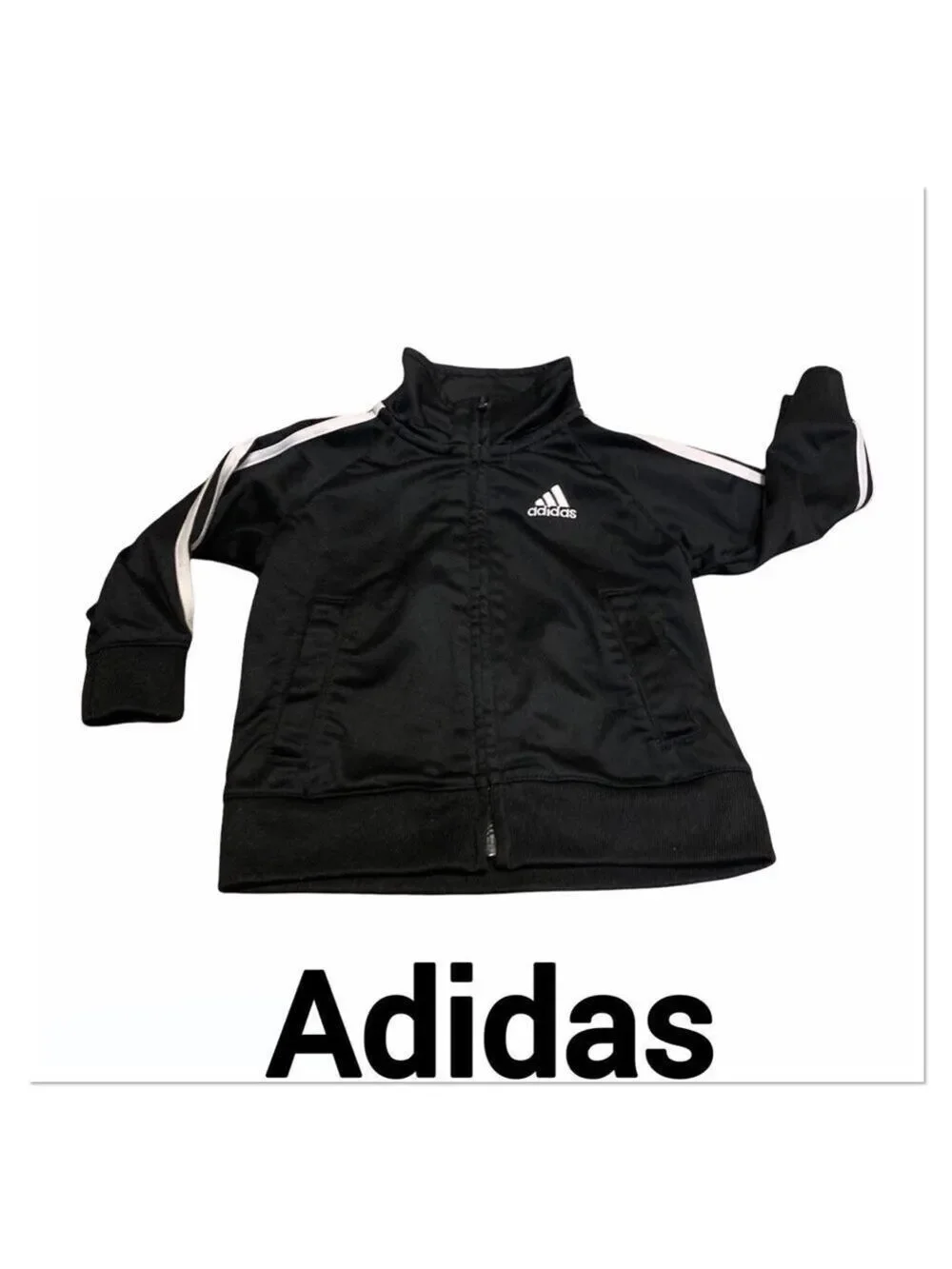 ADIDAS Black & White Zip up Jacket 12 months